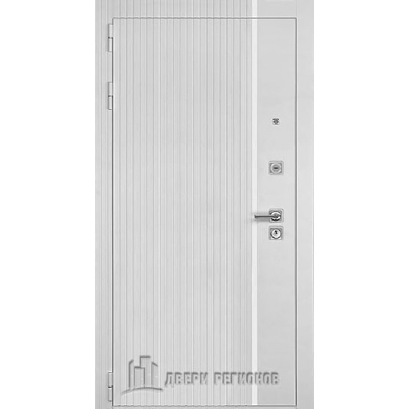 Дверь входная Президент Лайн Белый, цвет белый матовый + белый пластик, панель - фоборг цвет античный орех