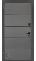 Дверь входная Liberty (Либерти), цвет h4 силк титан, панель - light 2110 (зеркало) цвет серый велюр