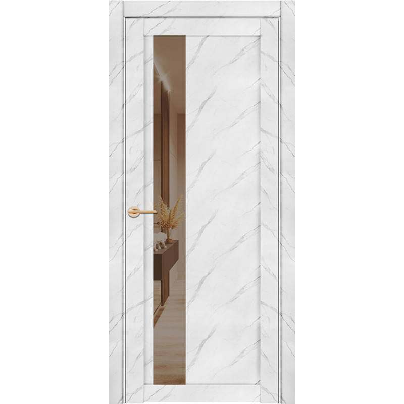 Дверь межкомнатная UniLine Mramor 30004/1 Marable Soft Touch монте белый
