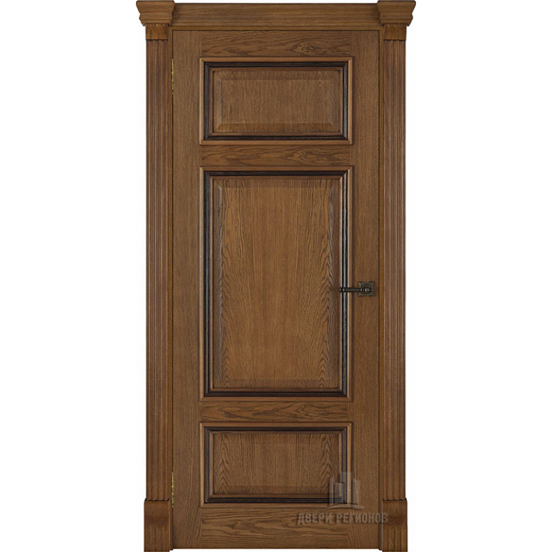 Дверь межкомнатная Мадрид (широкий фигурный багет) дуб patina antico глухая